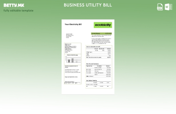 Обединетото Кралство Екотричност за електрична енергија деловна сметка за комуна
